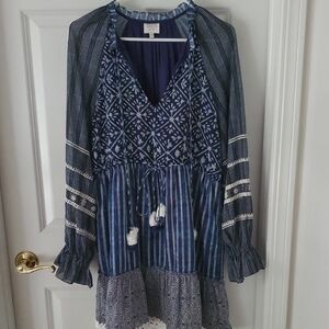 HEMANT & NANDITA Navy Blue Dress Size M